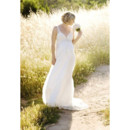 Affordable Empire V-Neck Floor Length Chiffon Maternity Wedding Dress/ Discount Long Bridal Gown