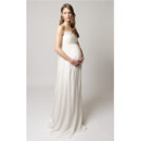 Empire Sweetheart Floor Length Chiffon Maternity Wedding Dress/ Elegant Ivory Bridal Gown