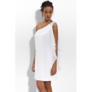 Informal Column/ Sheath One Shoulder Chiffon Mini/ Short Beach Wedding Dress