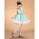 Kids Cute A-Line Mini/ Short Satin Layered Skirt Little Girls Holiday Dress