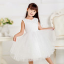 Discount Little Girl Ball Gown Knee Length Organza Sequin First Communion Dress