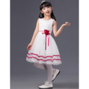 Kids A-Line Sleeveless Knee Length Tulle Flower Girl Princess Dress
