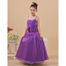 Spaghetti Straps Floor Length Little Girls Party Dress