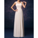 Best Amazing Column Straps Floor Length Chiffon Bridesmaid Dress