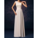 Beautiful Elegant One Shoulder Floor Length Chiffon Bridesmaid Dress