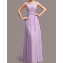 Affordable Elegant Sheath Bateau Floor Length Chiffon Formal Evening Dress