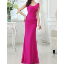 Women's Elegant Sheath Sleeveless Floor Length Chiffon Evening Dress