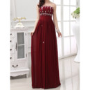 Women's Beautiful Strapless Sleeveless Floor Length Chiffon Evening Dress