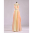 Custom Chic Sweetheart Floor Length Chiffon Multicolor Formal Evening Dress