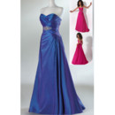 Affordable Custom Designer Sweetheart Sleeveless Long Taffeta Evening Dress
