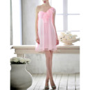 Girls Empire Waist One Shoulder Sleeveless Mini Chiffon Homecoming Dress