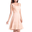Girls Modest A-Line Straps Cowl Short Chiffon Homecoming/ Party Dress