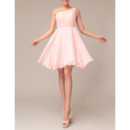 Girls Cute Empire Waist One Shoulder Short Chiffon Homecoming Dress