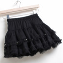 Girls' Tulle Mini Skirts with Beads and Ruffle