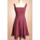 Discount Vintage Square Chiffon Tea Length Sleeveless Bridesmaid Dress