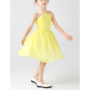 Kids Princess Spaghetti Straps Knee Length Chiffon Little Girls Easter Dress