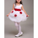 Little Girls Cute Pick-Up Skirt Flower Girl Dress with Belts and Flowers