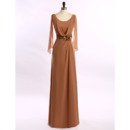 Elegant Floor Length Chiffon Cowl Mother of the Bride Dress with Cap Sleeves