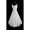 Simple A-Line Scoop Lace Short Reception Bridal Wedding Dress