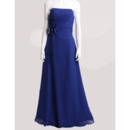 Affordable Custom Strapless Floor Length Chiffon Floral Bridesmaid Dress