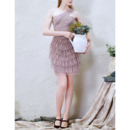Affordable Girls Cute One Shoulder Short Tulle Layered Skirt Cocktail Dress