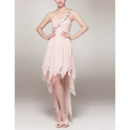 Modern One Shoulder High-Low Chiffon Asymmetric Prom Cocktail Dress