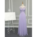 Women Simple Sheath Empire Waist Long Chiffon Tulle Prom Evening Dress