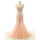 Beautiful Mermaid Sweetheart Long Chiffon Tulle Formal Evening Wear Dress