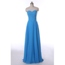 Modest Sweetheart Floor Length Chiffon Beaded Bodice Evening Dress for Women