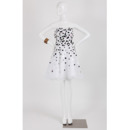 Inexpensive A-Line Strapless Short Organza Dot Homecoming Dress