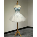 Junior Ball Gown Sweetheart Short Rhinestone Homecoming Dress