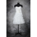 Best Informal A-Line Sweetheart Short Organza Layered Skirt Wedding Dress