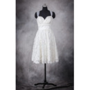 Custom Modern Empire Straps Sweetheart Lace Short Reception Wedding Dress