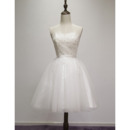 Informal Ball Gown Sweetheart Sleeveless Short Satin Wedding Dress