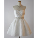Casual Informal A-Line Sweetheart Short Wedding Dress with Floral Skirts
