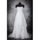 Romantic Empire Waist Sweetheart Long Organza Layered Skirt Wedding Dress