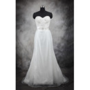 Inexpensive A-Line Sweetheart Sweep Train Taffeta Plus Size Wedding Dress