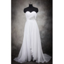 Stylish Empire Waist Sweetheart Sweep Train Chiffon Plus Size Wedding Dress