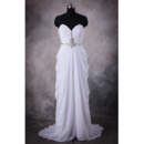 Women's Chic Column Sweetheart Sweep Train Chiffon Pick-Up Wedding Dress