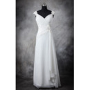 Discount Designer Sheath Sweetheart Floor Length Chiffon Wedding Dress