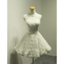 Affordable Informal A-Line Sweetheart Short Wedding Dress with 3D Flowers