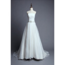 Inexpensive Fitted Strapless Court Train Organza Wedding Dress/ Gowns