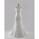 Custom Elegant Trumpet Court Train Chiffon Lace Wedding Dress/ Gowns