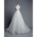 Classic Halter Sweetheart Chapel Train Organza Wedding Dress