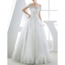 Custom Classic Ball Gown Off-the-shoulder Full Length Organza Wedding Dress