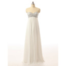 Simple Empire Waist Sweetheart Long White Chiffon Evening Dress