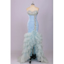 Beautiful Mermaid Sweetheart High-Low Chiffon Ruffle Prom Evening Dress