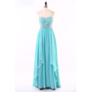 Custom Sweetheart Sleeveless Floor Length Chiffon Evening Dress