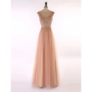 Inexpensive Elegant A-Line Sleeveless Floor Length Organza Evening Dress