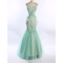 Classy Mermaid Sweetheart Floor Length Satin Organza Prom Evening Dress